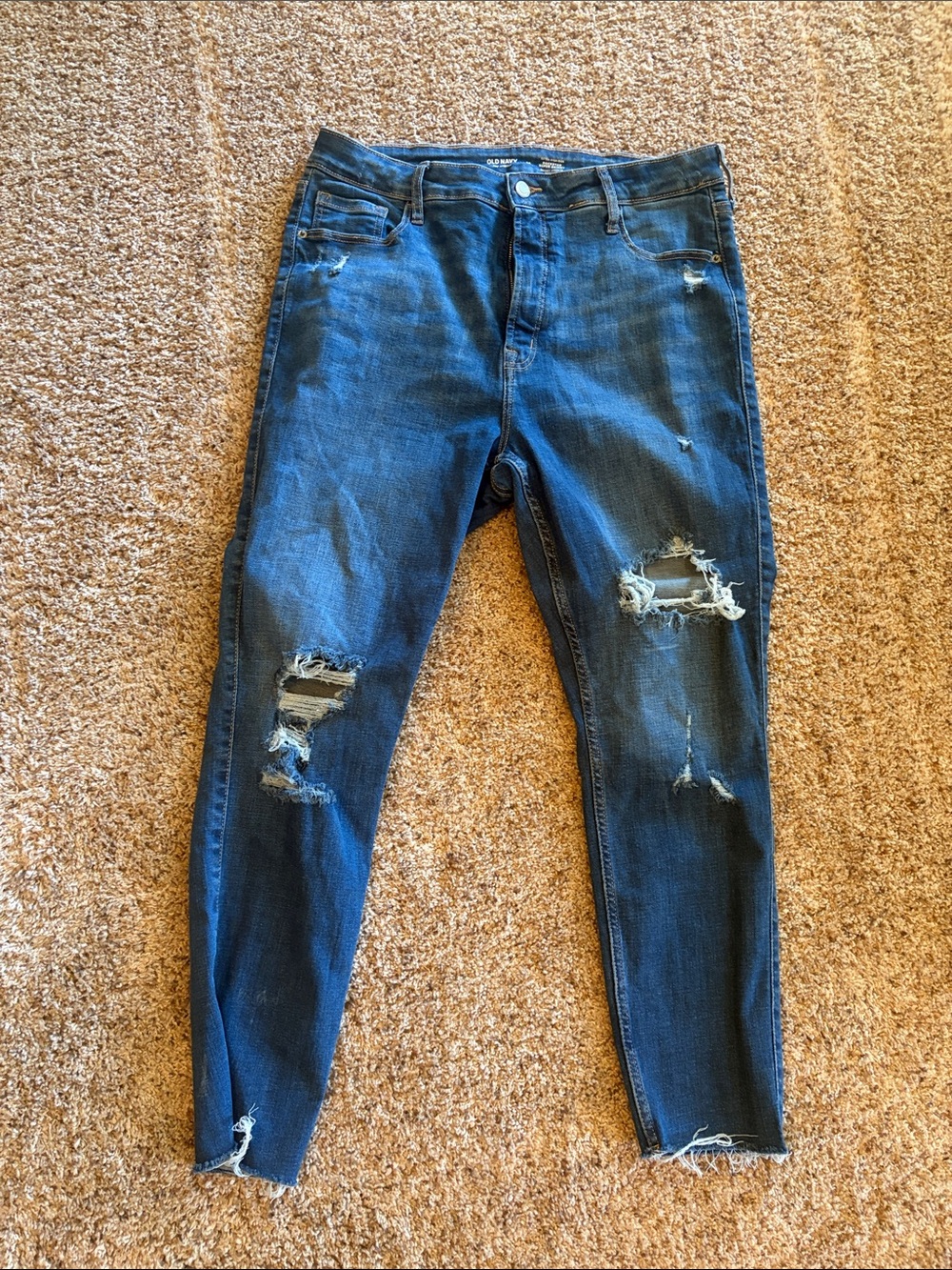 Old Navy Blue Distressed Skinny Jeans